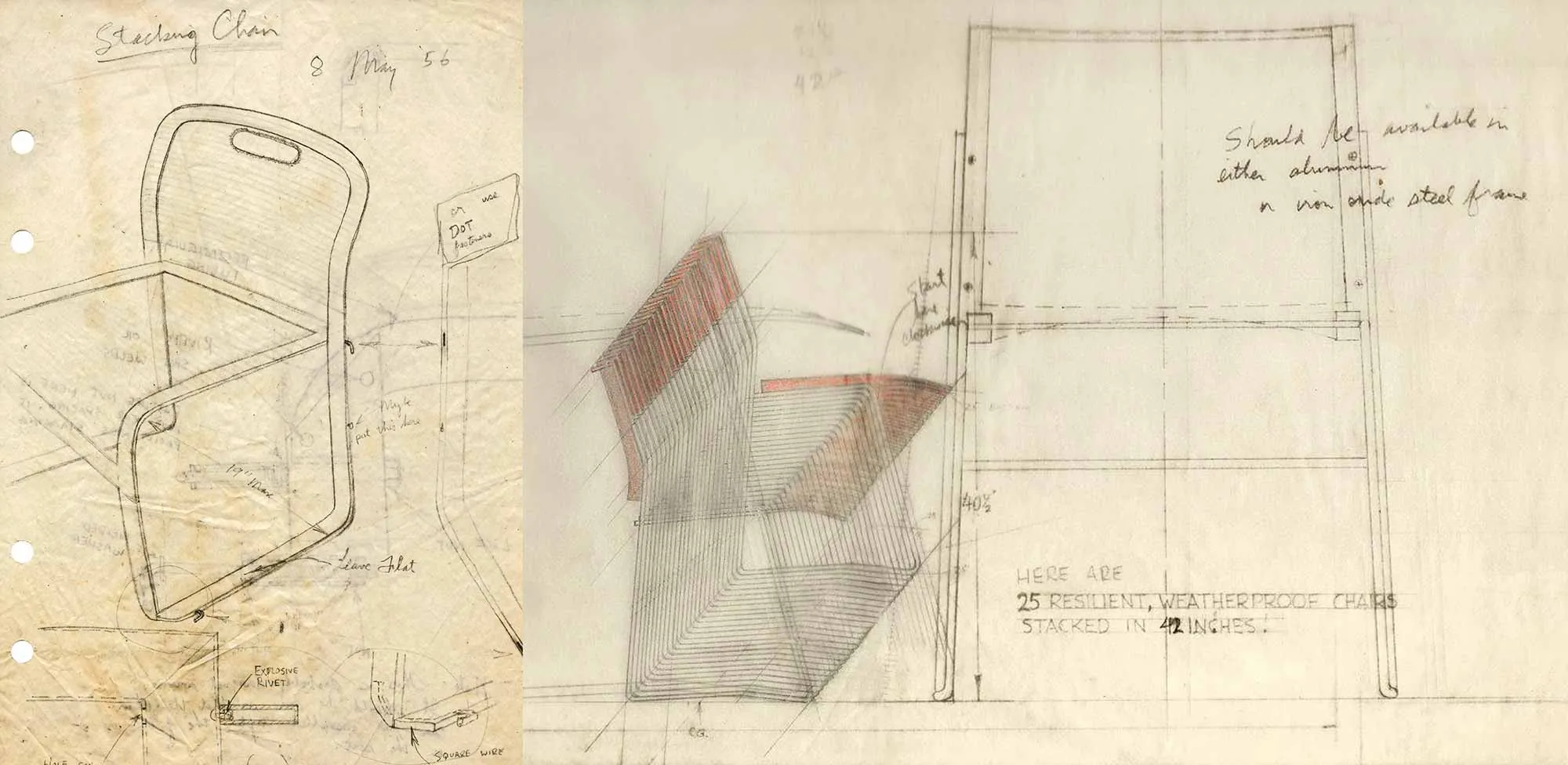 early drawing of 40/4 chair