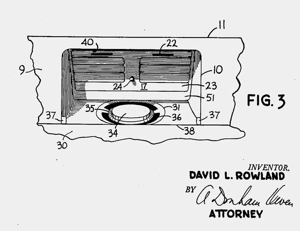 David Rowland 1950 License Plate Gas Cap Cover