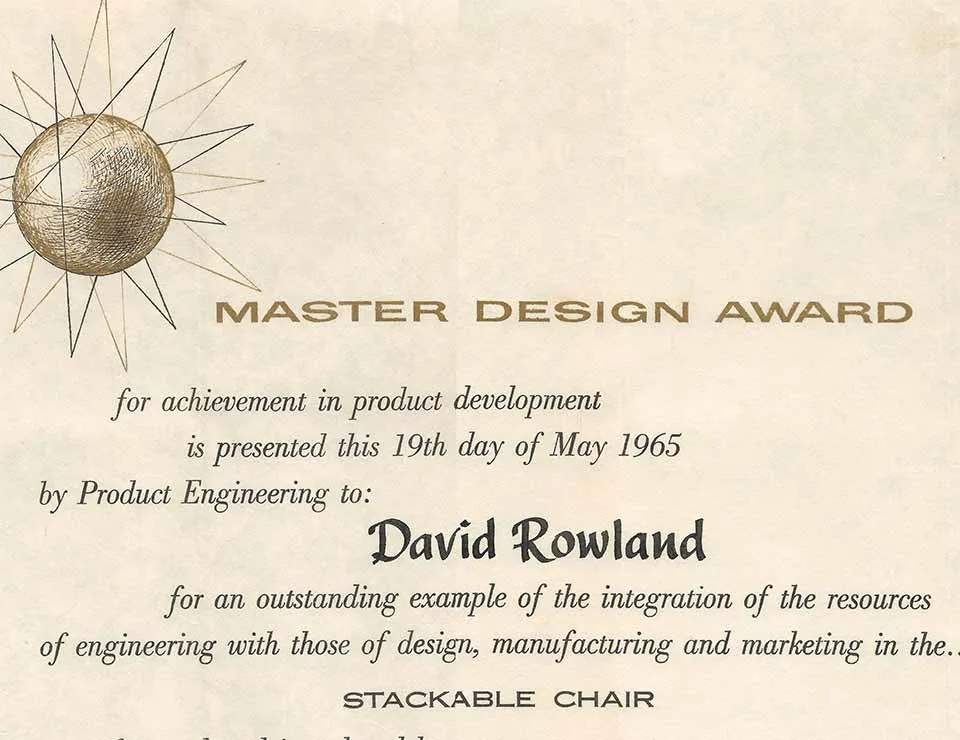 David Rowland Life 1965 Master Design Award