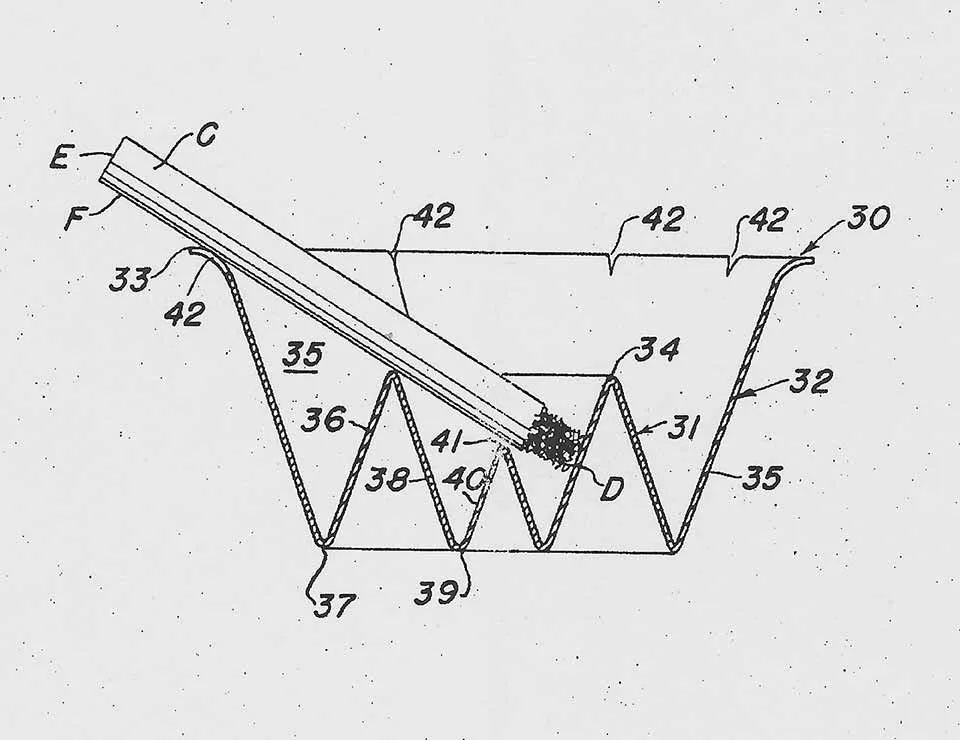 David Rowland Life 1970 ashtray drawing