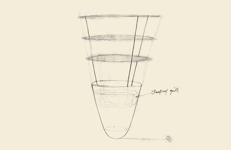 David Rowland 1951 lamp sketch 2