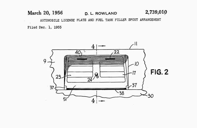 David Rowland 1951 license plate gas cap cover fig 2