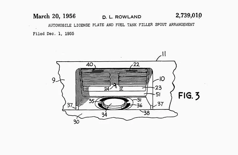 David Rowland 1951 license plate gas cap cover fig 3
