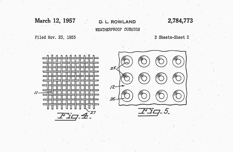 David Rowland 1953 drain dry cushion fig 4 fig 5